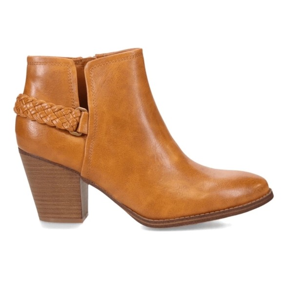 Baretraps Women's Charlotte Ankle Boots Chestnut Braided Accent Block Heel 7.5M - Picture 1 of 8